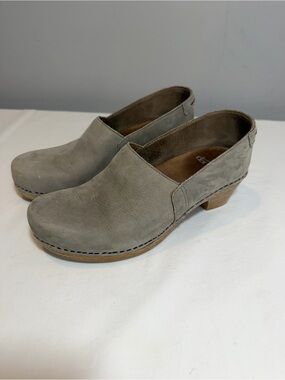 Dansko Mavis slip on taupe grey mules size 37